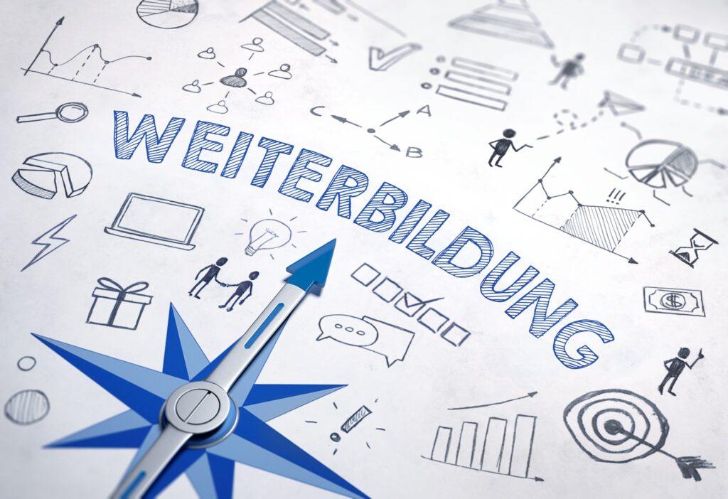 Grafik zur Weiterbildung mit Kompass | Bachelorarbeiten schreiben lassen