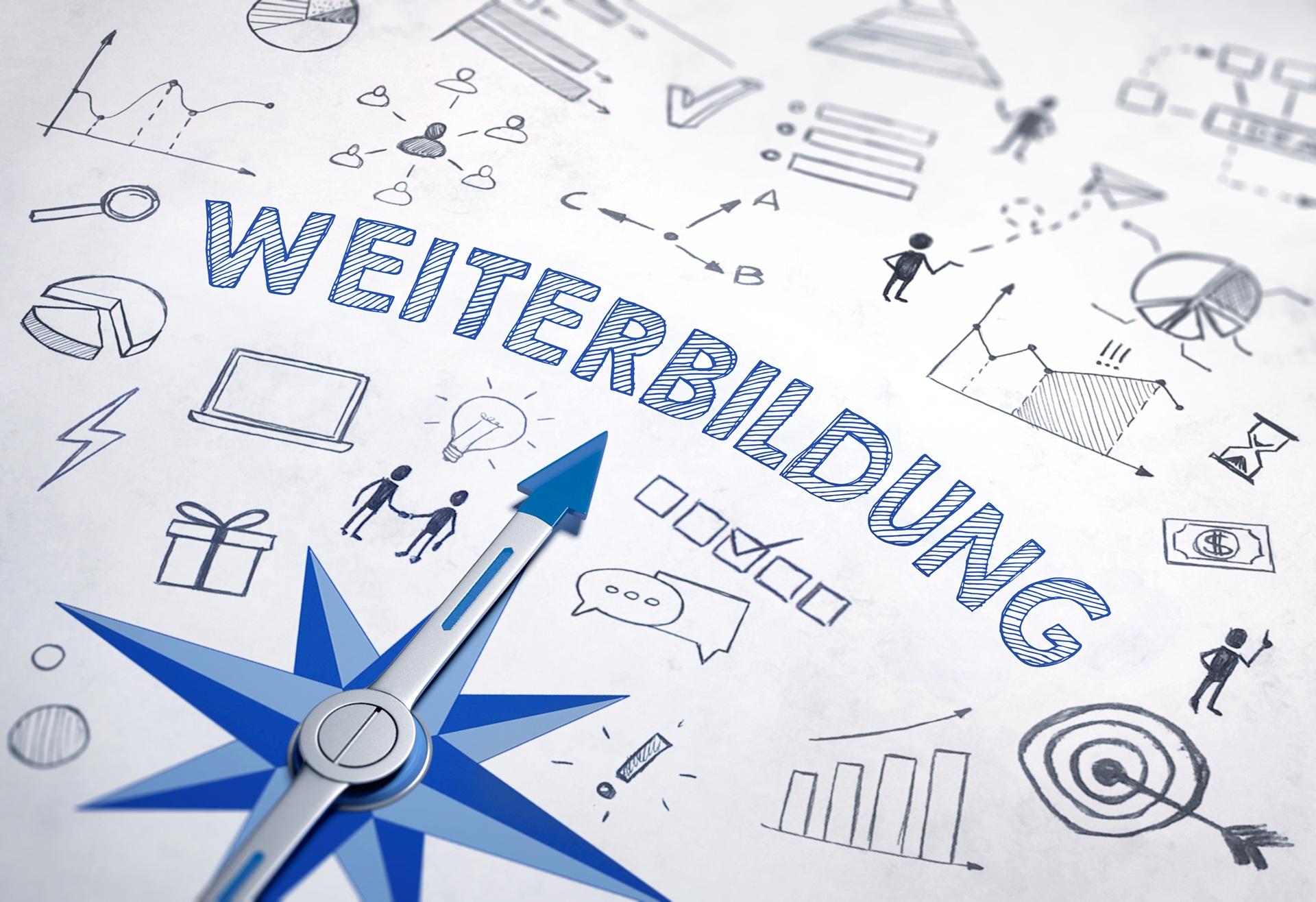 Grafik zur Weiterbildung mit Kompass | Bachelorarbeiten schreiben lassen